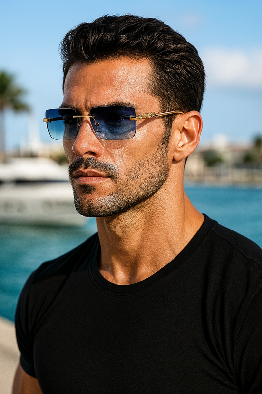 Schicke randlose quadratische Brille
